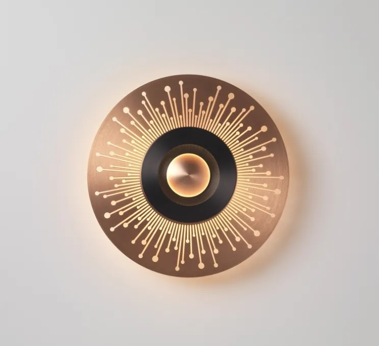 Applique murale, Earth Sun 330, cuivre satiné, graphite satiné, LED, 2700k, 1030 lm, Ø33cm, P5cm - CVL