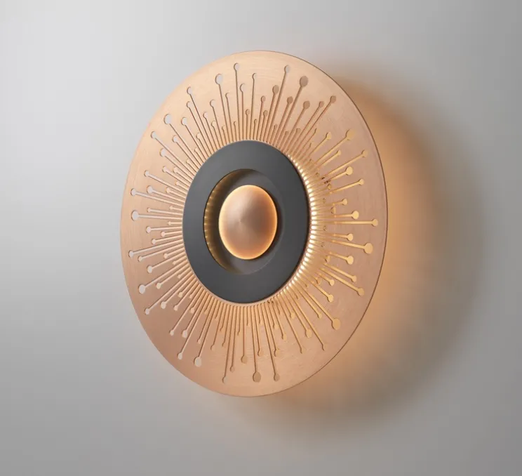 Applique murale, Earth Sun 330, cuivre satiné, graphite satiné, LED, 2700k, 1030 lm, Ø33cm, P5cm - CVL