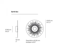 Applique murale, Earth Sun 330, cuivre satiné, graphite satiné, LED, 2700k, 1030 lm, Ø33cm, P5cm - CVL
