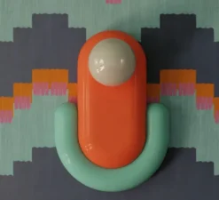 Applique murale, Eclair, orange et bleu azur, L25cm, H35cm - Ferroluce