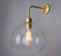 Applique murale, Eden, transparent, or , L25cm, H27cm - Mullan Lighting