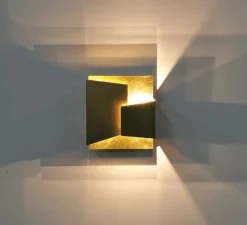 Applique murale, Ekay, laiton brossé et ciré, LED, 2700k, 560 lm, L15,5cm, H14cm - Ombre portée