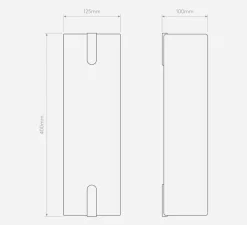 Applique murale, Elba 400, tissu blanc, L12,5cm, H40cm - Astro