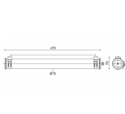 Applique murale, Elgar 70, argent, IP68, LED, dim, 2700K, 550 lm, Ø7cm, H69,5cm - Sammode