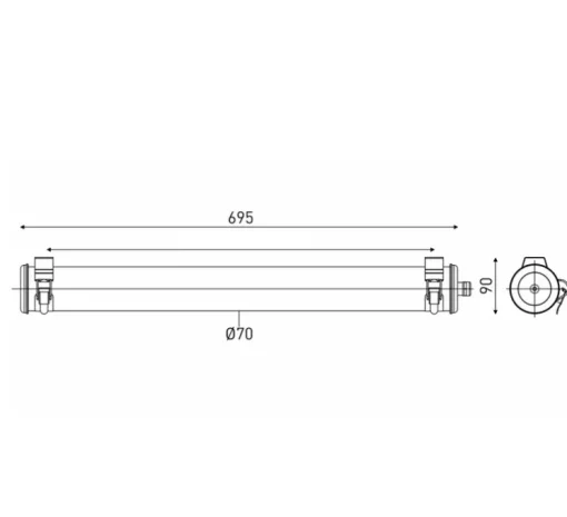 Applique murale, Elgar 70, argent, IP68, LED, dim, 2700K, 550 lm, Ø7cm, H69,5cm - Sammode