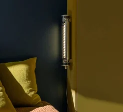 Applique murale, Elgar Push, acier et argent, IP67, LED, dim, 2700K, 275 lm, L45cm, Ø7cm - Sammode