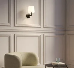 Applique murale, Ella Wall, noir mat, L16cm, H27,3cm - Astro