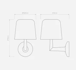 Applique murale, Ella Wall, noir mat, L16cm, H27,3cm - Astro