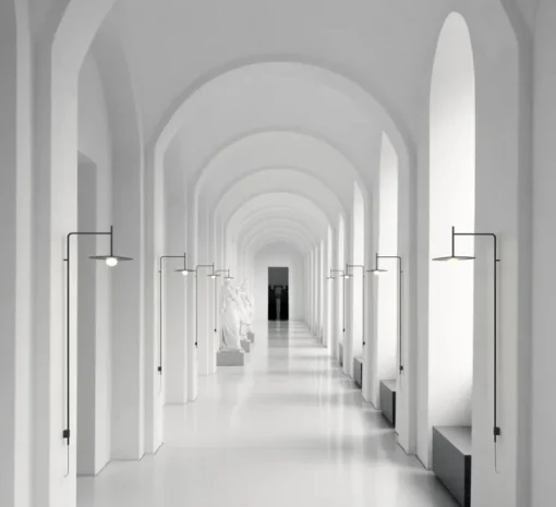 Applique murale encastrable, Tempo 5763, graphite, LED, 2700K, 300lm, L42,5cm, H140cm - Vibia