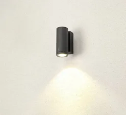 Applique murale, Enola round S, noir, IP65, LED, dim, 3000-4000K, 500 lm, L6,8cm, H16 cm - SLV