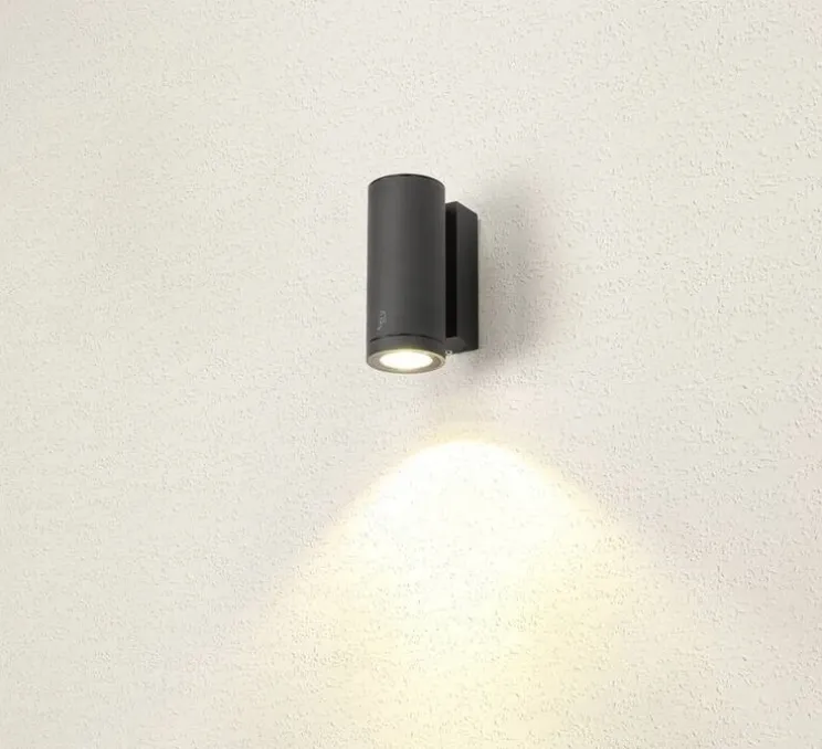 Applique murale, Enola round S, noir, IP65, LED, dim, 3000-4000K, 500 lm, L6,8cm, H16 cm - SLV