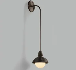 Applique murale, Eos, bronze foncé, IP44, Ø19cm, H70cm - Bert franck