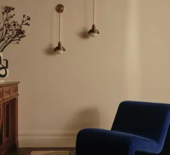 Applique murale, Eos, laiton brossé, IP44, Ø19cm, H70cm - Bert franck