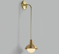 Applique murale, Eos, laiton brossé, IP44, Ø19cm, H70cm - Bert franck