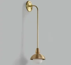 Applique murale, Eos, laiton brossé, IP44, Ø19cm, H70cm - Bert franck