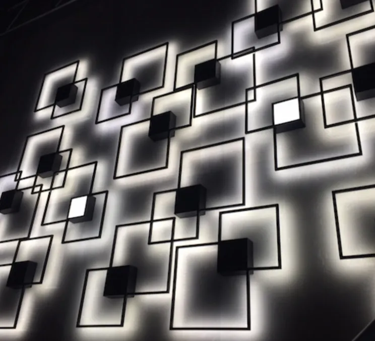 Applique murale et plafonnier, Venn 2.0, noir, carré blanc,led, 2700K, L72,4cm, P72,4cm - Wever&Ducré