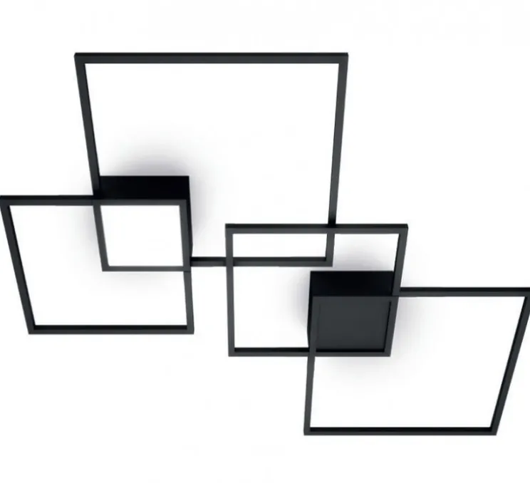 Applique murale et plafonnier, Venn 2.0, noir, carré blanc,led, 2700K, L72,4cm, P72,4cm - Wever&Ducré