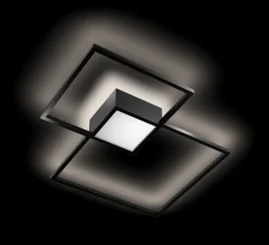 Applique murale et plafonnier, Venn 2.0, noir, carré blanc,led, 2700K, L72,4cm, P72,4cm - Wever&Ducré