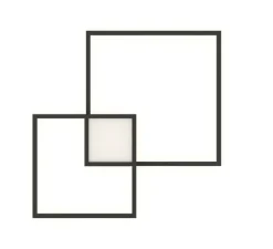Applique murale et plafonnier, Venn 2.0, noir, carré blanc,led, 2700K, L72,4cm, P72,4cm - Wever&Ducré
