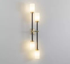 Applique murale, farol left double, blanc, noir, Ø15cm, H79cm - Bert Frank