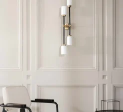 Applique murale, Farol right double, blanc, noir, LED, L7cm, H79cm - Bert Frank