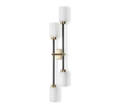 Applique murale, Farol right double, blanc, noir, LED, L7cm, H79cm - Bert Frank