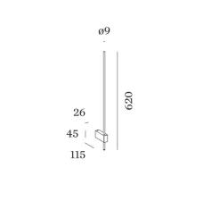 Applique murale, Finlin 1.0, noir et or, LED, 2700K, 350lm, L62cm, H2,6cm - Wever & Ducré