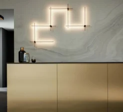 Applique murale, Finlin 4.0, noir et or, LED, dim, 2700K, 700 lm, L66,5cm, H64,9cm - Wever&Ducré