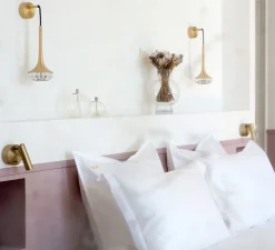 Applique murale, Fléa, laiton satiné, L15cm, H24,5cm - CVL