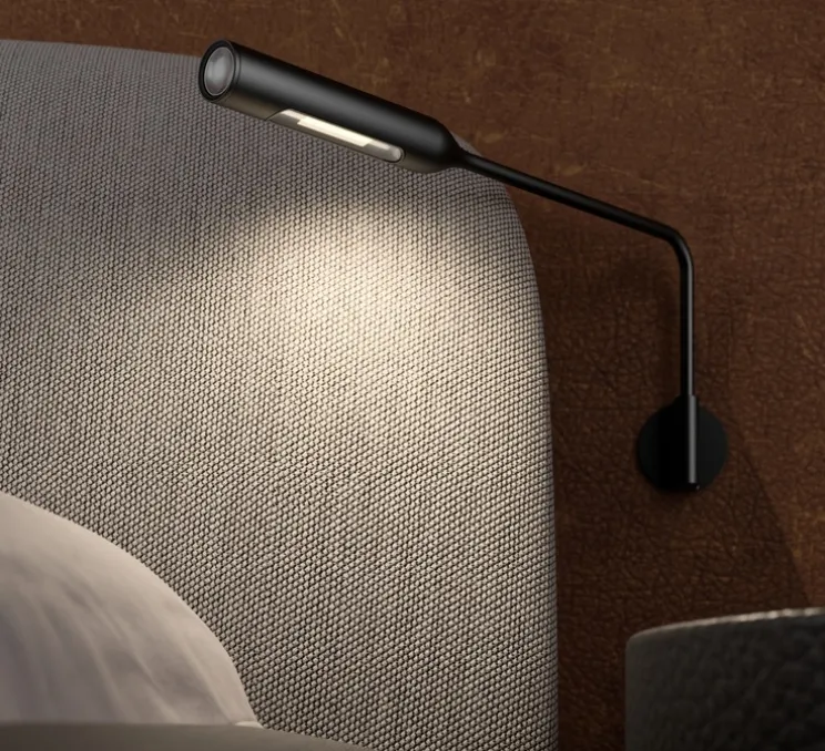 Applique murale, Flo M, Black Soft Touch, LED, dim, 2700K, 201 lm, L36cm, H15cm - Lumina