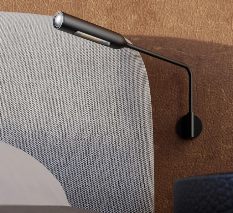 Applique murale, Flo M, Black Soft Touch, LED, dim, 2700K, 201 lm, L36cm, H15cm - Lumina