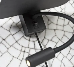 Applique murale, Florence, USB, noir, L38cm, H50cm - It's About Romi