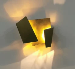 Applique murale, Folded, laiton, brossé et ciré, LED, 2700k, 560 lm, L18cm, H18cm - Ombre portée