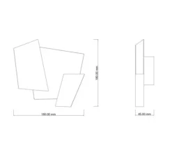 Applique murale, Folded, laiton, brossé et ciré, LED, 2700k, 560 lm, L18cm, H18cm - Ombre portée