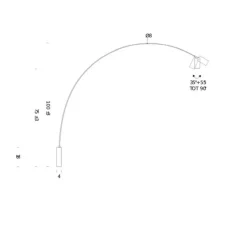 Applique murale, Fox, noir mat, LED, dim, 2700k, 839 lm, L10cm, H180cm - Nemo Lighting