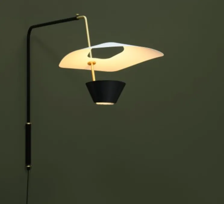 Applique murale, G25, dimmable, noir et blanc, Ø83cm, H164cm - Pierre Guariche