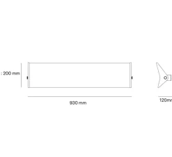 Applique murale, G3 triple, gris, LED, 2700k, 1500lm, L93cm, H20cm - Sammode