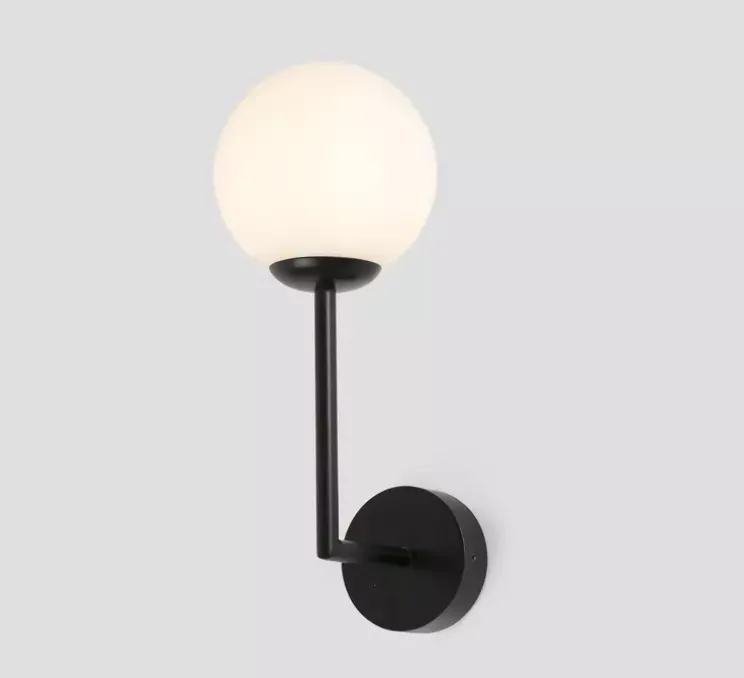 Applique murale, Gala, noir, IP44, L11,5cm, H32cm - Faro