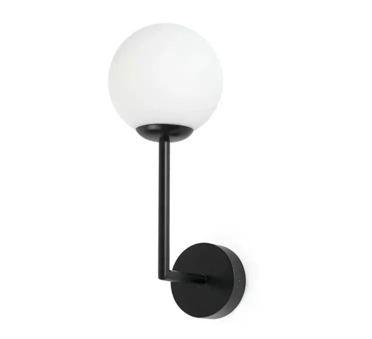 Applique murale, Gala, noir, IP44, L11,5cm, H32cm - Faro