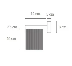 Applique murale, Galon S, noir, laiton, LED, 3000k, 300lm, L12cm, H18,5cm - Eno studio