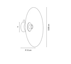 Applique murale, Gatsby D60, Arcs brique, Ø60cm, P12cm - Market Set