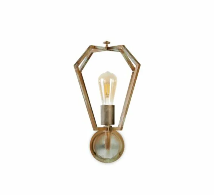 Applique murale, Gemstone 3485, Laiton vieilli, L28cm, H42cm - Moretti Luce