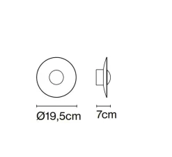 Applique murale, Ginger 20 C, intérieur blanc, extérieur chêne, LED, 2700K, 139lm, Ø19,5cm, H7cm - Marset