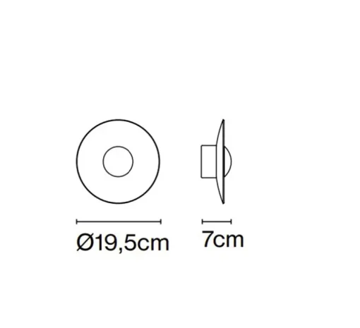 Applique murale, Ginger 20 C, intérieur blanc, extérieur chêne, LED, 2700K, 139lm, Ø19,5cm, H7cm - Marset