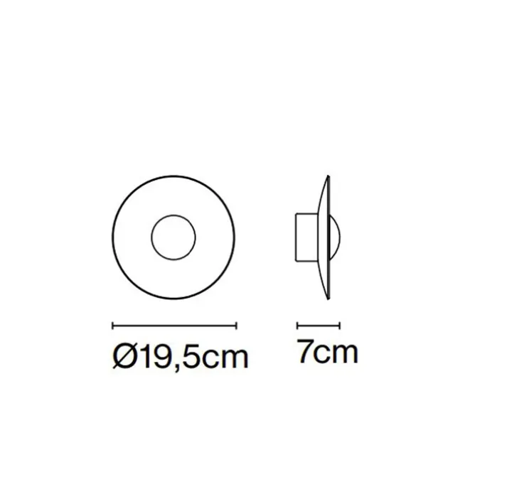 Applique murale, Ginger 20 C, intérieur blanc, extérieur chêne, LED, 2700K, 139lm, Ø19,5cm, H7cm - Marset