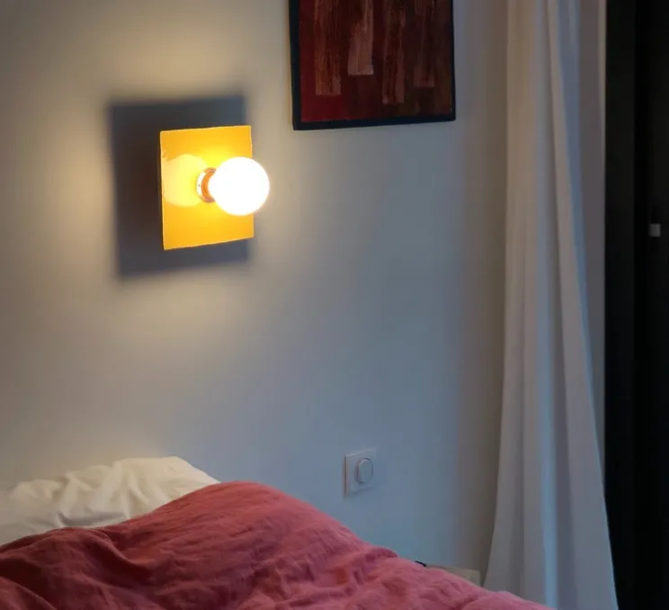 Applique murale, Globe Tile, jaune, L20cm, H20cm - Carré Coco