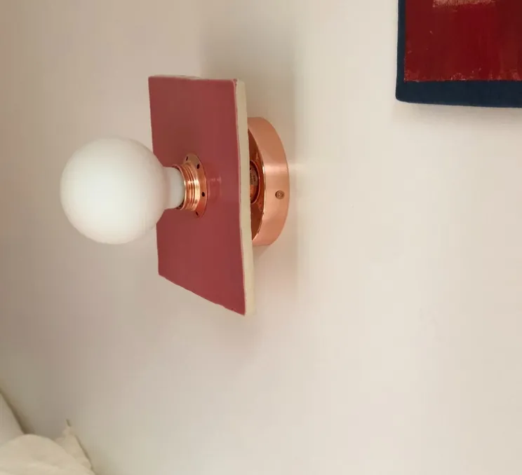 Applique murale, Globe Tile, rose, L20cm, H20cm - Carré Coco