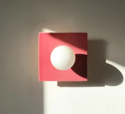 Applique murale, Globe Tile, rose, L20cm, H20cm - Carré Coco