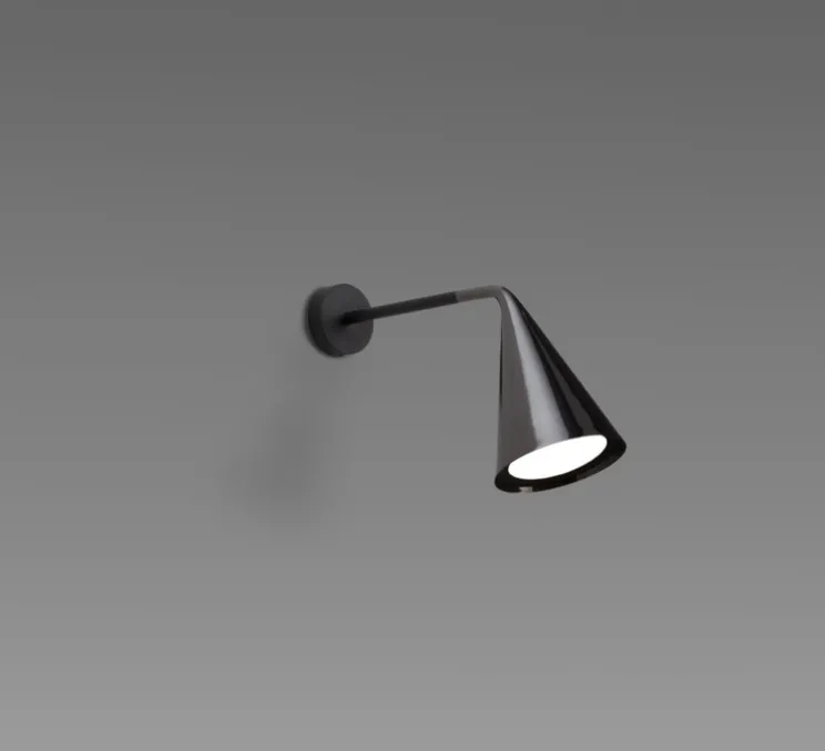 Applique murale, Gordon, 561.43, noir mat, noir chromé, IP40, L12cm, H22cm - Tooy