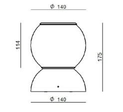 Applique murale, Gravitino 541, gris, LED, dim, 3000K, 956 lm, Ø14cm, H17,5cm - Stilnovo